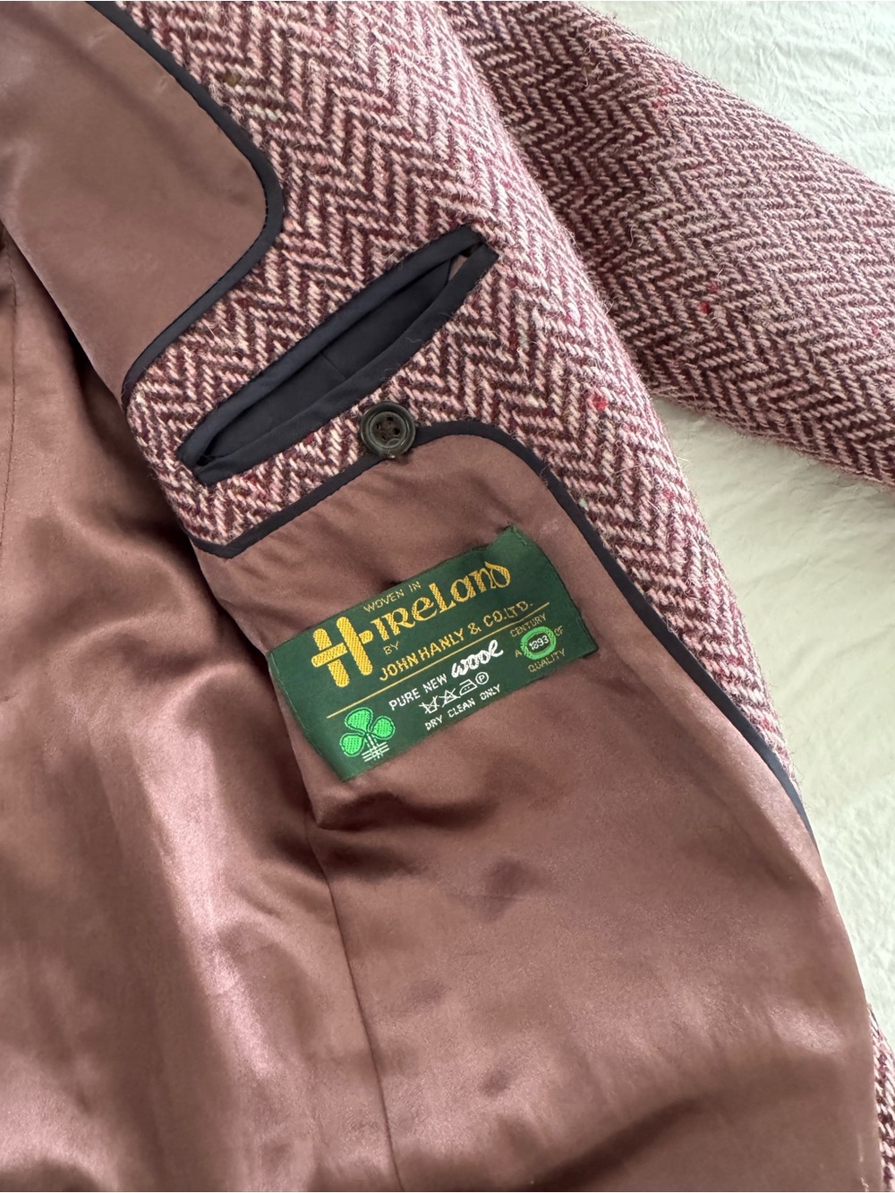 J.Crew Collection 100% Wool Herringbone Blazer Jacket Mauve Burgundy Size 2 - Picture 8 of 13